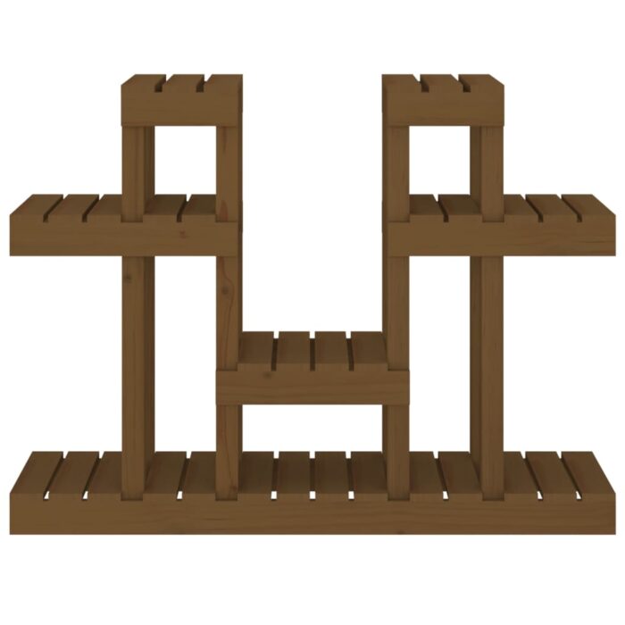 Support à plantes Marron miel 104,5x25x77,5 cm Bois massif pin – Image 3