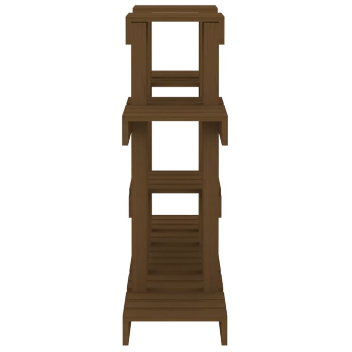 Support à plantes Marron miel 104,5x25x77,5 cm Bois massif pin – Image 4