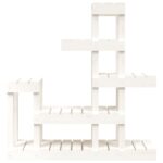 Support à plantes Blanc 92x25x97 cm Bois massif de pin – Image 3