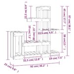 Support à plantes Blanc 92x25x97 cm Bois massif de pin – Image 6