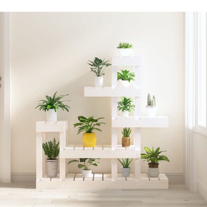 VXL8720287206002_m_en_hd_1.jpg Support à plantes Blanc 92x25x97 cm Bois massif de pin – Image 1