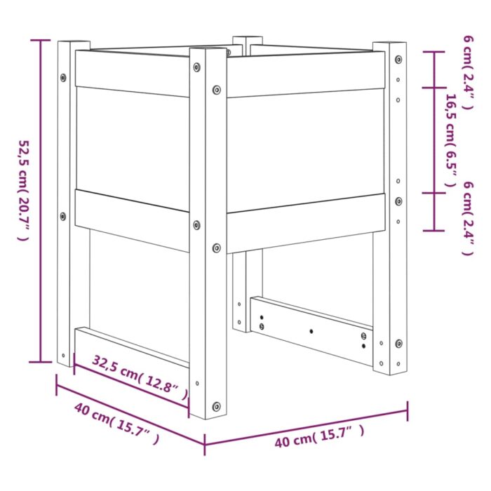 Jardinière 40x40x52,5 cm Bois massif de pin – Image 5