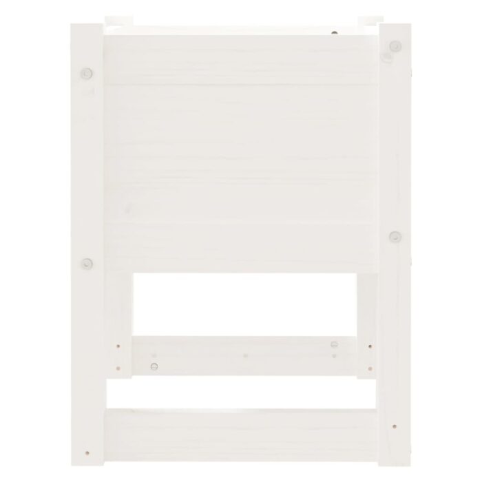Jardinière Blanc 40x40x52,5 cm Bois massif de pin – Image 3