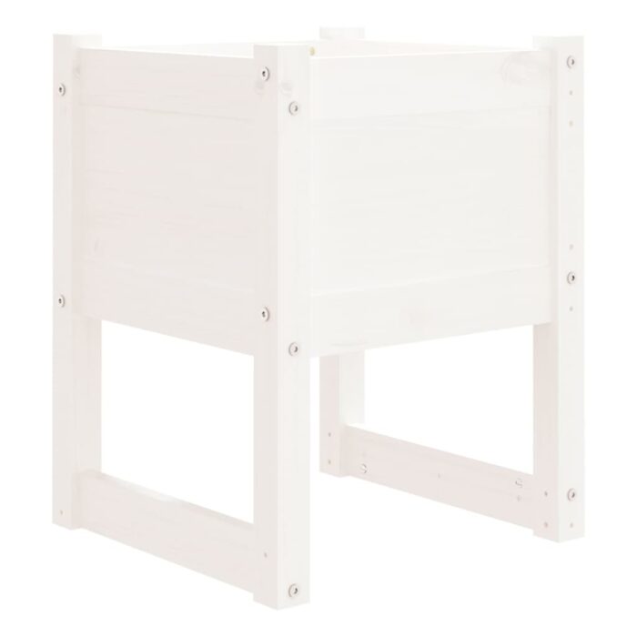 Jardinières 2 pcs Blanc 40x40x52,5 cm Bois massif de pin – Image 2