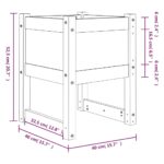 Jardinière Gris 40x40x52,5 cm Bois massif de pin – Image 5