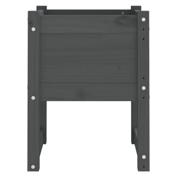 Jardinières 2 pcs Gris 40x40x52,5 cm Bois massif de pin – Image 3