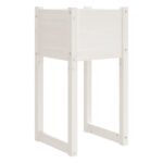 Jardinières 2 pcs Blanc 40x40x81 cm Bois massif de pin – Image 2