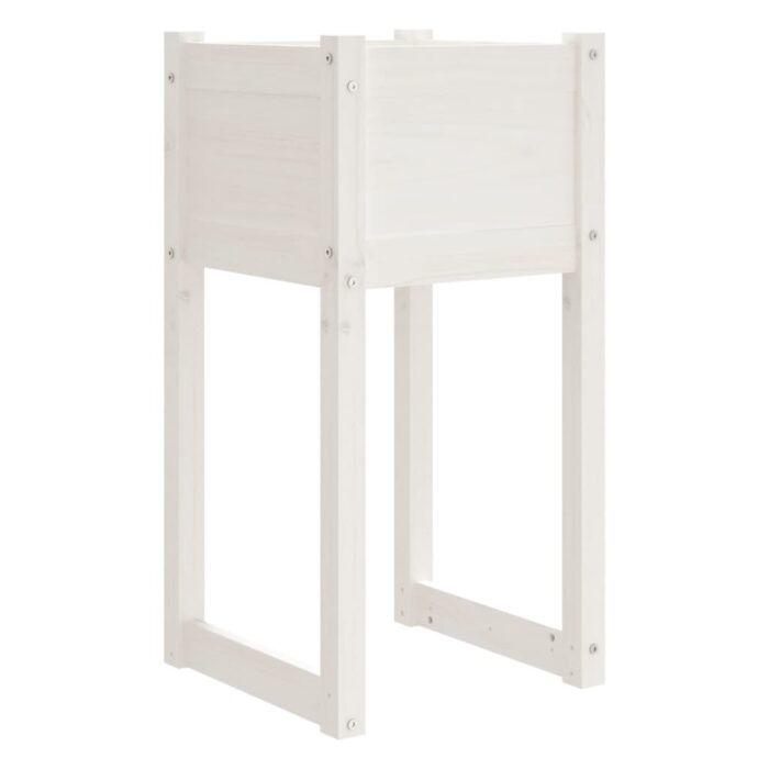 Jardinières 2 pcs Blanc 40x40x81 cm Bois massif de pin – Image 2