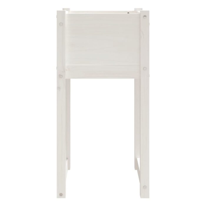 Jardinières 2 pcs Blanc 40x40x81 cm Bois massif de pin – Image 3