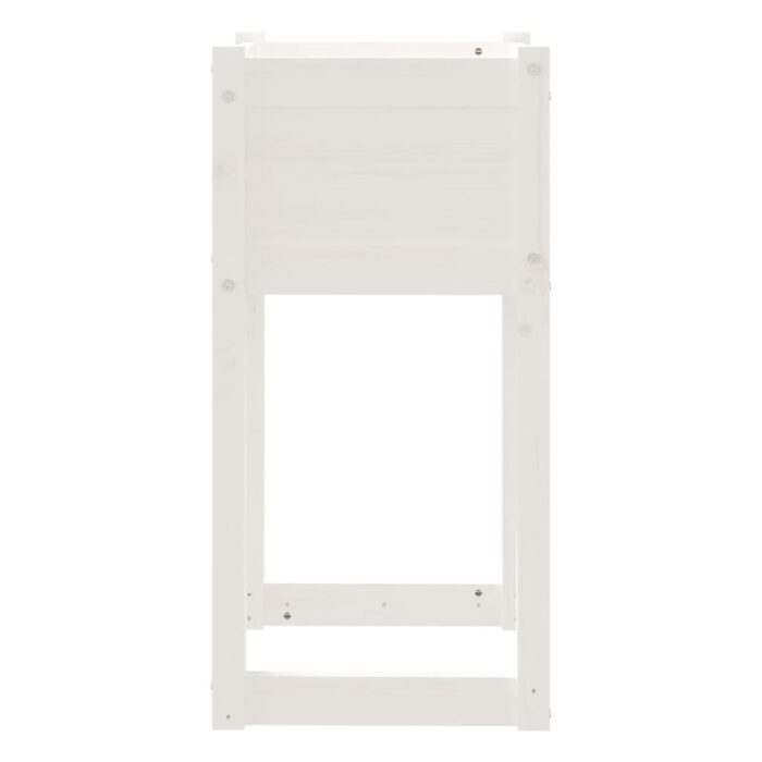 Jardinières 2 pcs Blanc 40x40x81 cm Bois massif de pin – Image 4