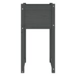 Jardinière Gris 40x40x81 cm Bois massif de pin – Image 2