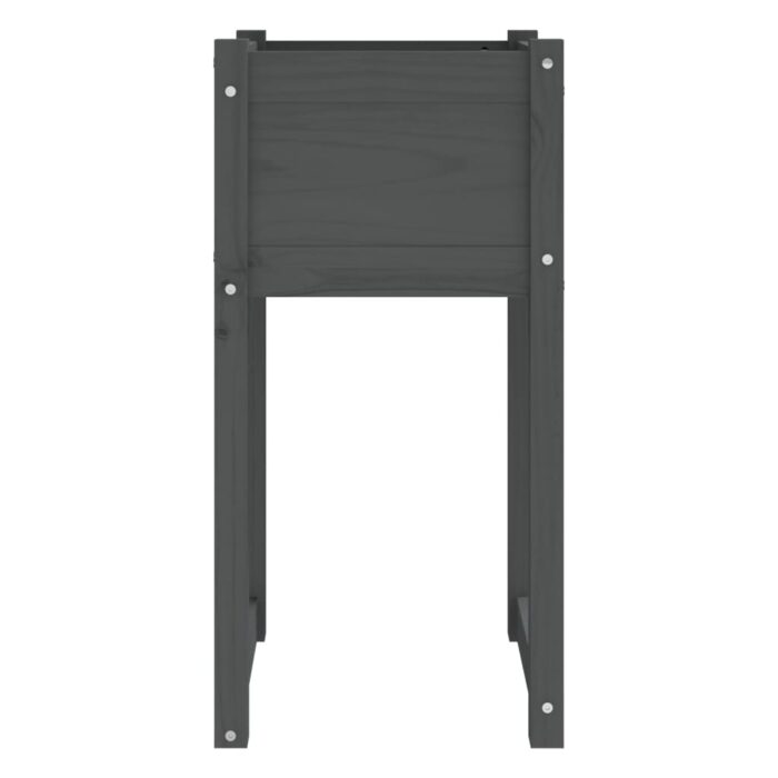 Jardinières 2 pcs Gris 40x40x81 cm Bois massif de pin – Image 3