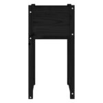 Jardinières 2 pcs Noir 40x40x81 cm Bois massif de pin – Image 3