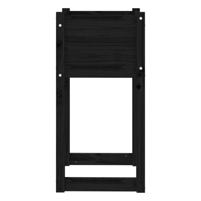 Jardinières 2 pcs Noir 40x40x81 cm Bois massif de pin – Image 4
