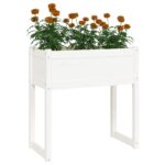 Jardinière Blanc 78x40x81 cm Bois massif de pin – Image 2