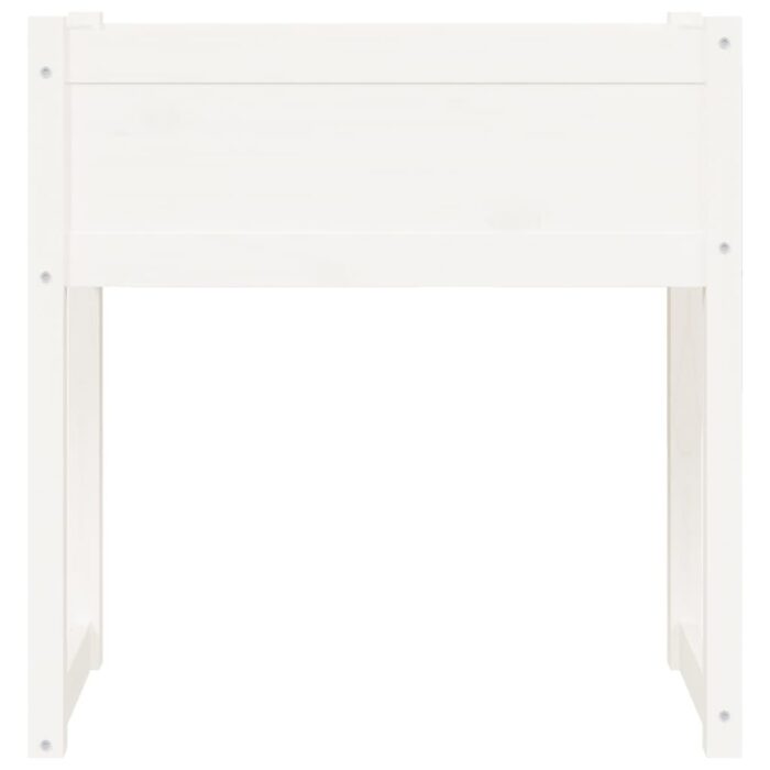 Jardinière Blanc 78x40x81 cm Bois massif de pin – Image 3
