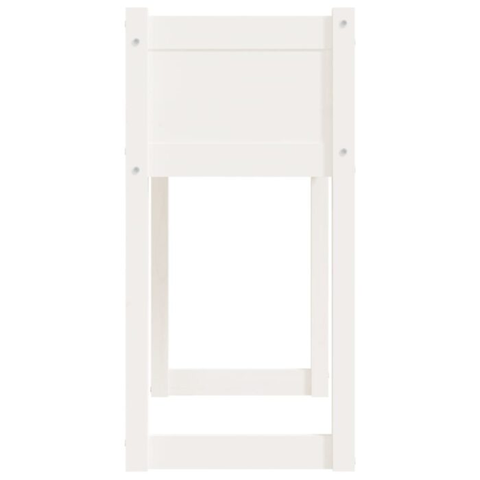 Jardinière Blanc 78x40x81 cm Bois massif de pin – Image 4