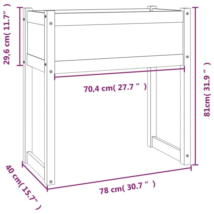 Jardinière Marron miel 78x40x81 cm Bois massif de pin – Image 7