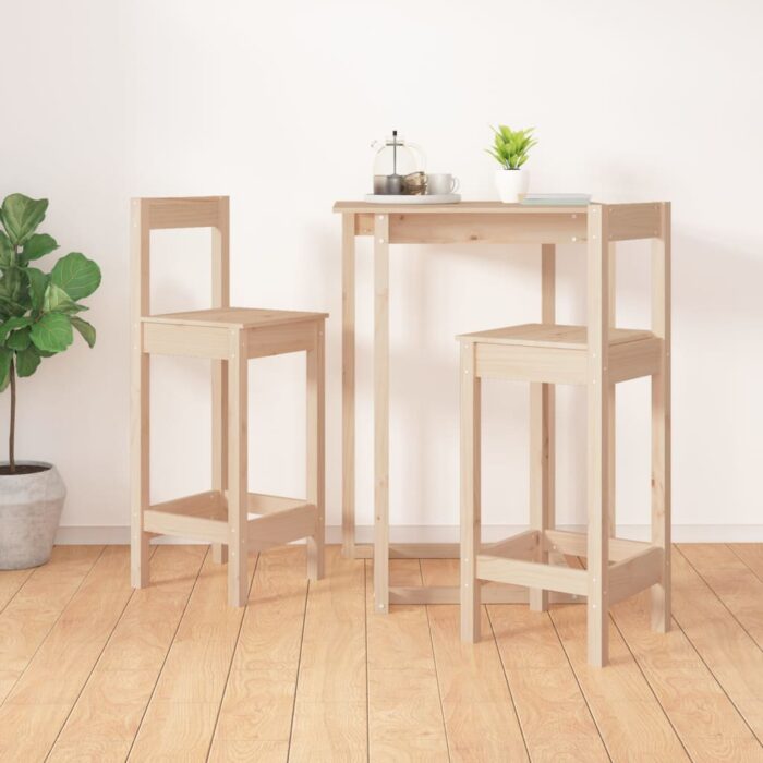 Chaises de bar lot de 2 40x41,5x112 cm bois de pin solide – Image 4