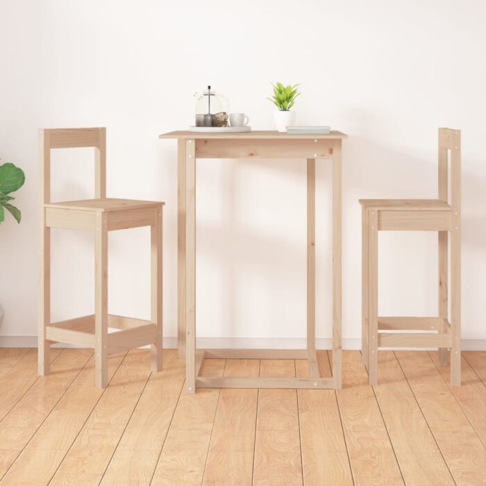 Chaises de bar lot de 2 40x41,5x112 cm bois de pin solide – Image 1