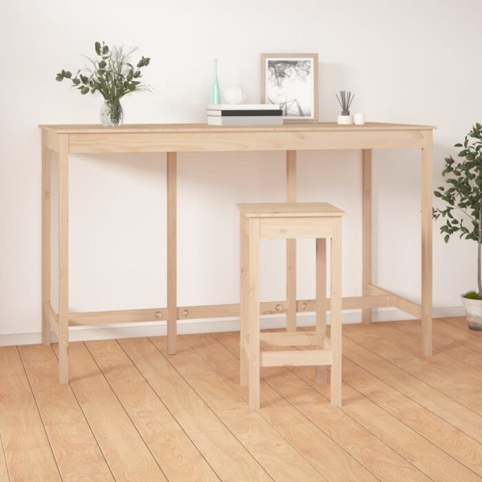 Table de bar 180x80x110 cm Bois massif de pin – Image 3