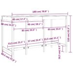 Table de bar 180x80x110 cm Bois massif de pin – Image 6