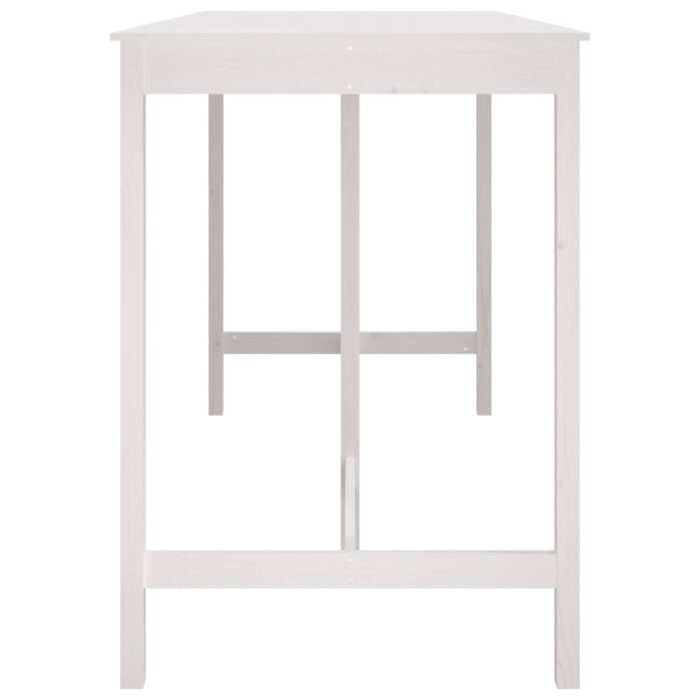 Table de bar Blanc 180x80x110 cm Bois massif de pin – Image 2