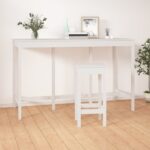 Table de bar Blanc 180x80x110 cm Bois massif de pin – Image 3