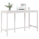 Table de bar Blanc 180x80x110 cm Bois massif de pin – Image 4