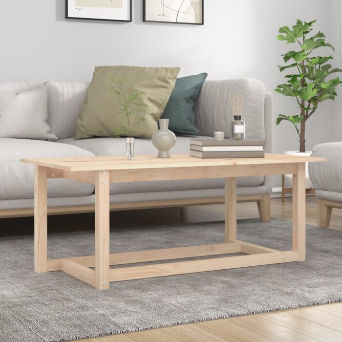 Table basse 110x55x45 cm Bois massif de pin – Image 1