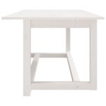 Table basse Blanc 110x55x45 cm Bois massif de pin – Image 2