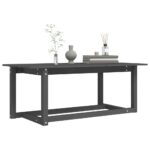 Table basse Gris 110x55x45 cm Bois massif de pin – Image 4