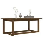 Table basse Marron miel 110x55x45 cm Bois massif de pin – Image 4