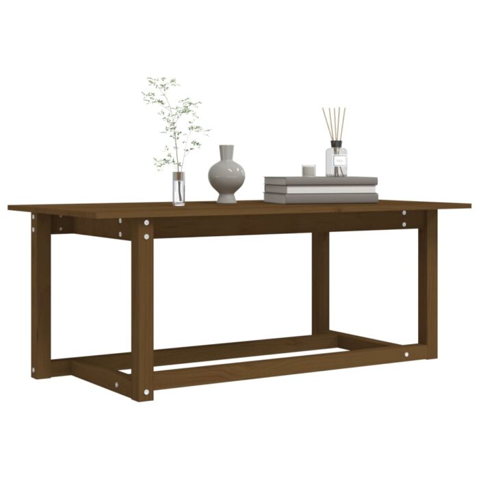 Table basse Marron miel 110x55x45 cm Bois massif de pin – Image 4