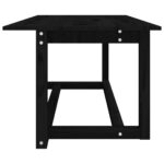 Table basse Noir 110x55x45 cm Bois massif de pin – Image 2