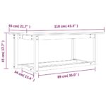 Table basse Noir 110x55x45 cm Bois massif de pin – Image 6
