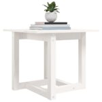 Table basse Blanc 50x50x45 cm Bois massif de pin – Image 3