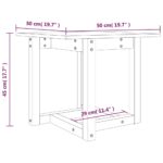 Table basse Blanc 50x50x45 cm Bois massif de pin – Image 5