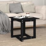 Table basse Noir 50x50x45 cm Bois massif de pin – Image 2