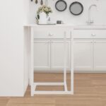 Table de bar Blanc 80x80x110 cm Bois massif de pin – Image 2