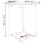 Table de bar Blanc 80x80x110 cm Bois massif de pin – Image 5