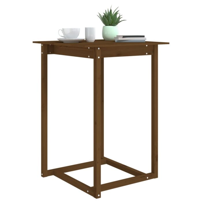 Table de bar Marron miel 80x80x110 cm Bois massif de pin – Image 3