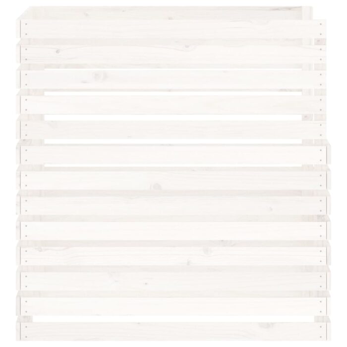 Composteur Blanc 100x100x102 cm Bois massif de pin – Image 4