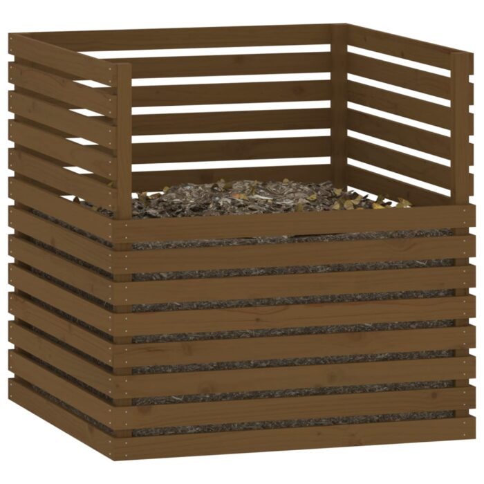 Composteur Marron miel 100x100x102 cm Bois massif de pin – Image 2