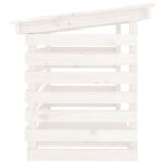 Support pour bois de chauffage Blanc 108x73x79 cm Bois de pin – Image 4