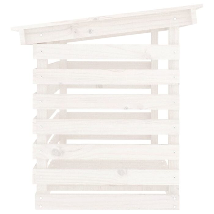 Support pour bois de chauffage Blanc 108x73x79 cm Bois de pin – Image 4