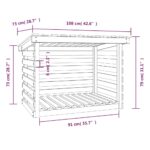 Support pour bois de chauffage Blanc 108x73x79 cm Bois de pin – Image 6