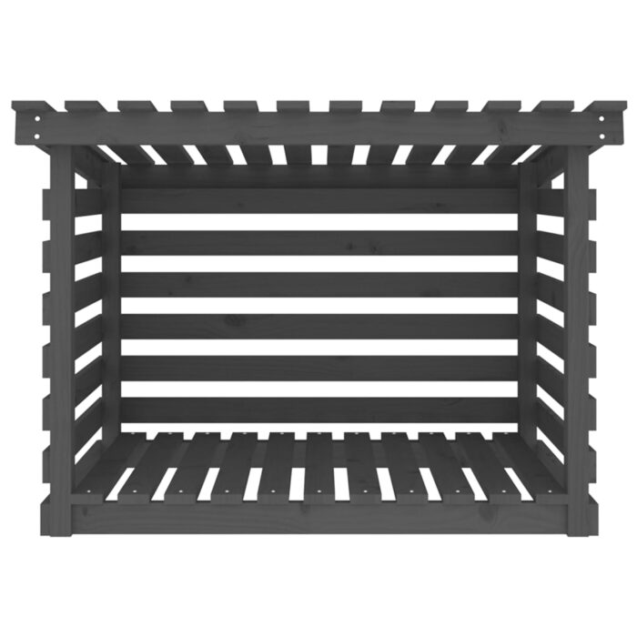 Support pour bois de chauffage Gris 108x73x79 cm Bois de pin – Image 3