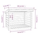 Support pour bois de chauffage Gris 108x73x79 cm Bois de pin – Image 6