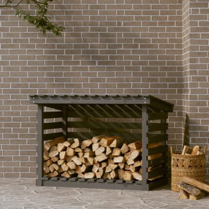 Support pour bois de chauffage Gris 108x73x79 cm Bois de pin